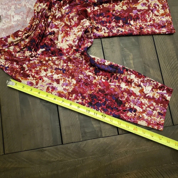 1X Womens Plus Size Drape Neck Abstract Print Blouse Dana Buchman - Picture 9 of 12